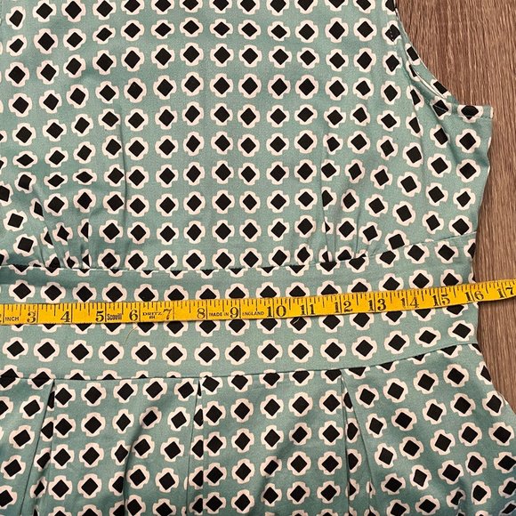 Closet London Fit & Flare Sleeveless Aqua & Black Checkered Dress with Pockets - Picture 10 of 10